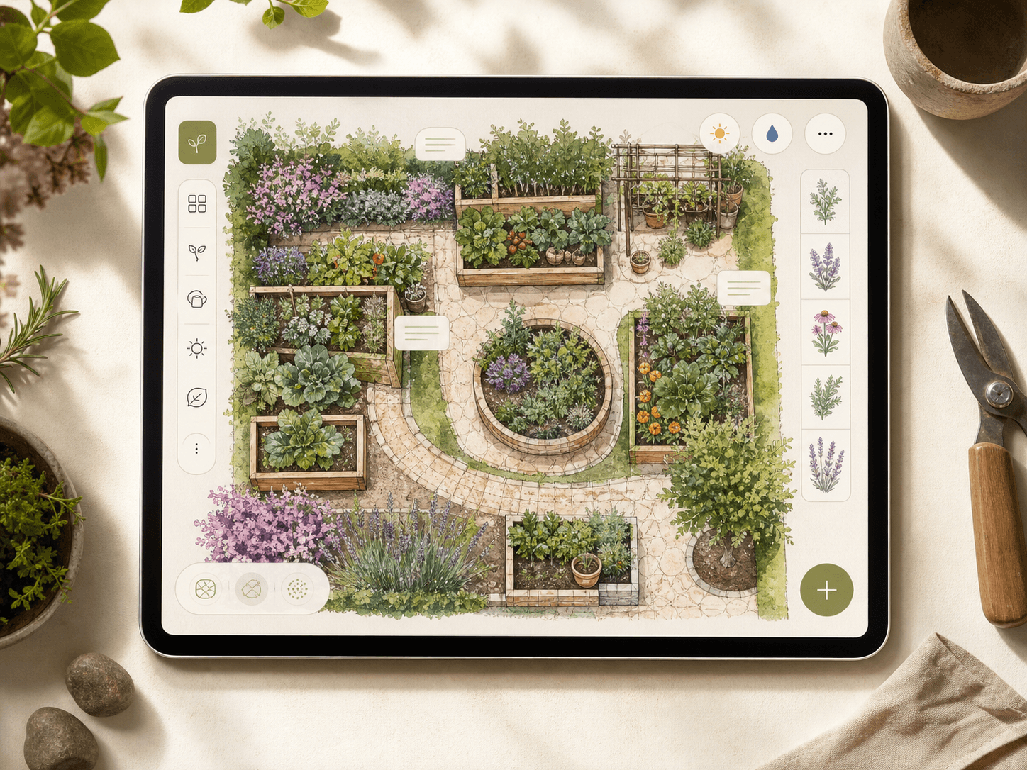 FloraScape garden planner mockup